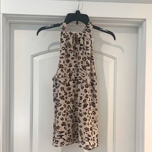 Pleione Animal Print Halter Tank Top